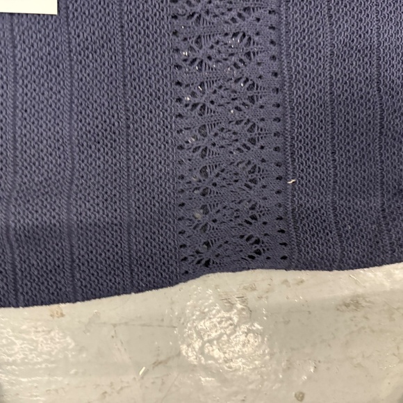 NWT 100% Cotton Knit Off the Shoulder Midi Dress in Navy Blue - Picture 2 of 10